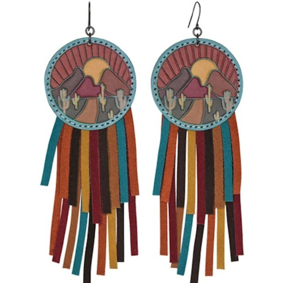 Justin Boots Jewelry - NWT Genuine Leather Fringe Earrings